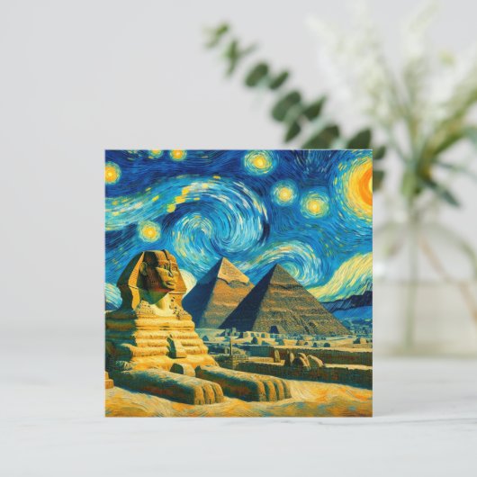 Starry Night Pyramids Sphinx Egypt (Standing Front)
