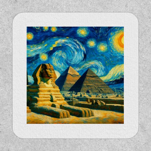Starry Night Pyramids Sphinx Egypt Patch