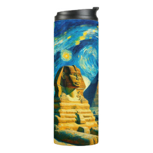 Starry Night Pyramids Sphinx Egypt Thermal Tumbler
