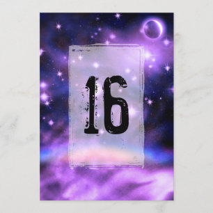 Starry Night Rainbow Fantasy Sweet 16 Birthday Invitation