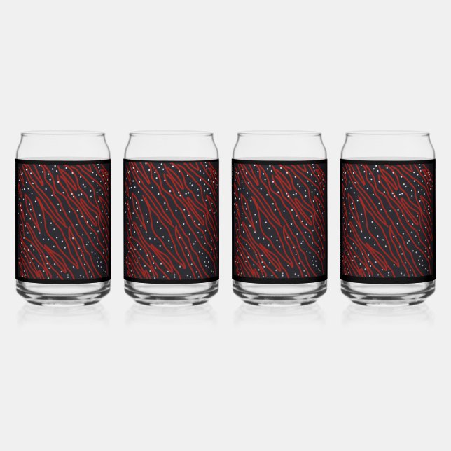 Starry Night, Red Tiger Night Can Glass (Front)