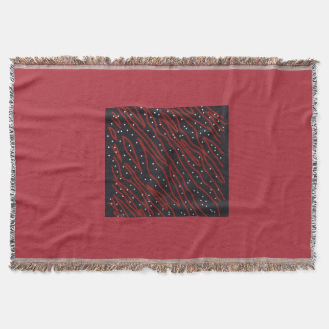 Starry Night, Red Tiger Night Throw  Blanket (Front)