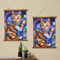 Starry Night Retro Astronaut Cat