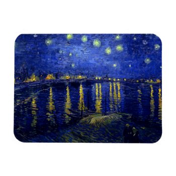 Starry Night Rhone By Van Gogh Magnet by lazyrivergreetings at Zazzle