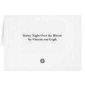 Starry Night Rhone River art Cards (Back Horizontal)