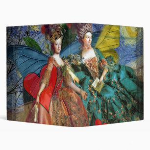 Starry Night Rococo Maidens Butterfly Wings Art 3 Ring Binder