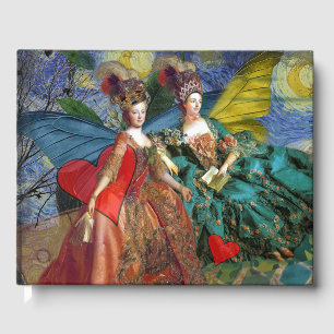 Starry Night Rococo Maidens Butterfly Wings Art Guest Book