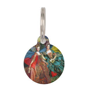 Starry Night Rococo Maidens Butterfly Wings Art Pet ID Tag