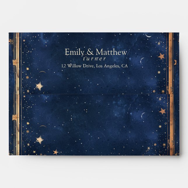 Starry Night Romance Wedding  Envelope (Back (Top Flap))