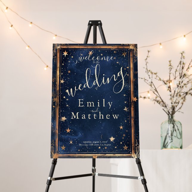 Starry Night Romance Wedding Foam Board (In Situ (Stand))