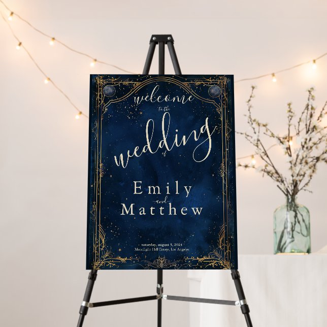 Starry Night Romance Wedding Foam Board (In Situ (Stand))