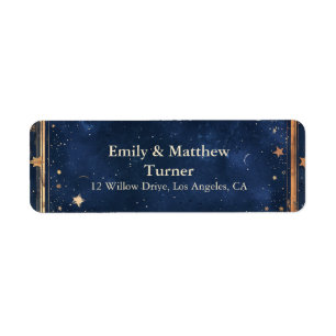 Starry Night Romance Wedding Label