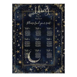 Starry Night Romance Wedding Seating Chart