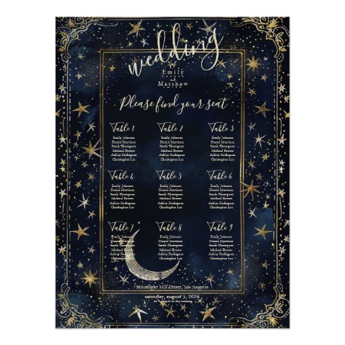 Starry Night Romance Wedding Seating Chart