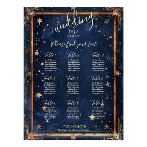 Starry Night Romance Wedding Seating Chart