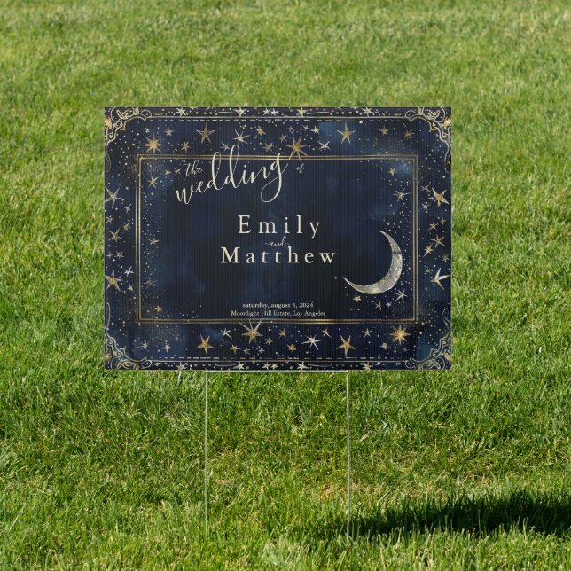 Starry Night Romancen Wedding Sign (Insitu)