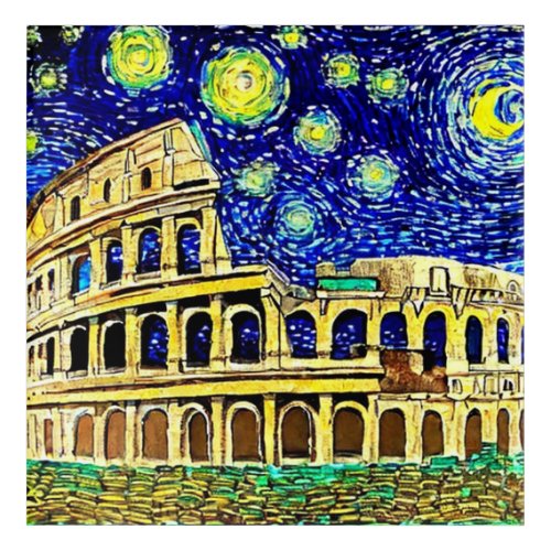 Starry Night Rome Italy Acrylic Print