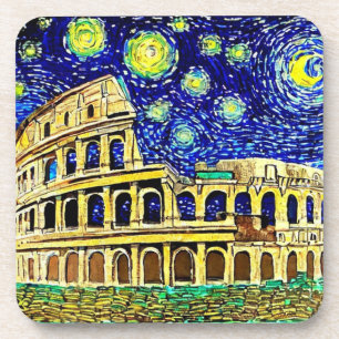 Starry Night Rome Italy Beverage Coaster
