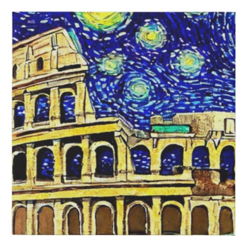 Starry Night Rome Italy Faux Canvas Print