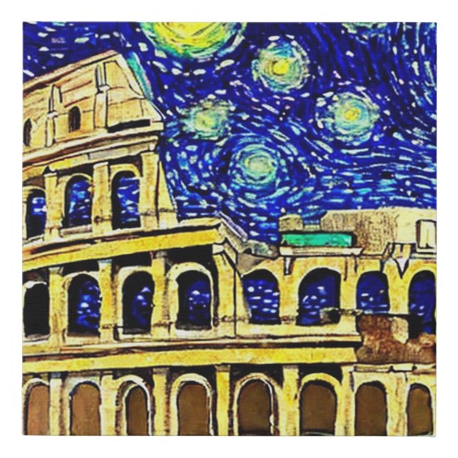 Starry Night Rome Italy Faux Canvas Print (Front)
