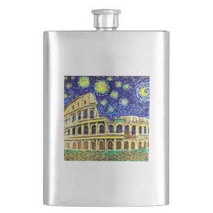 Starry Night Rome Italy Flask