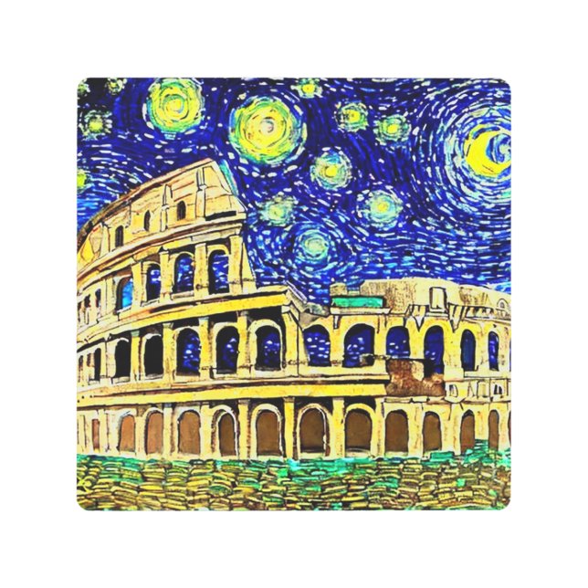 Starry Night Rome Italy Metal Print (Front)