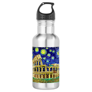 Starry Night Rome Italy Stainless Steel Water Bottle