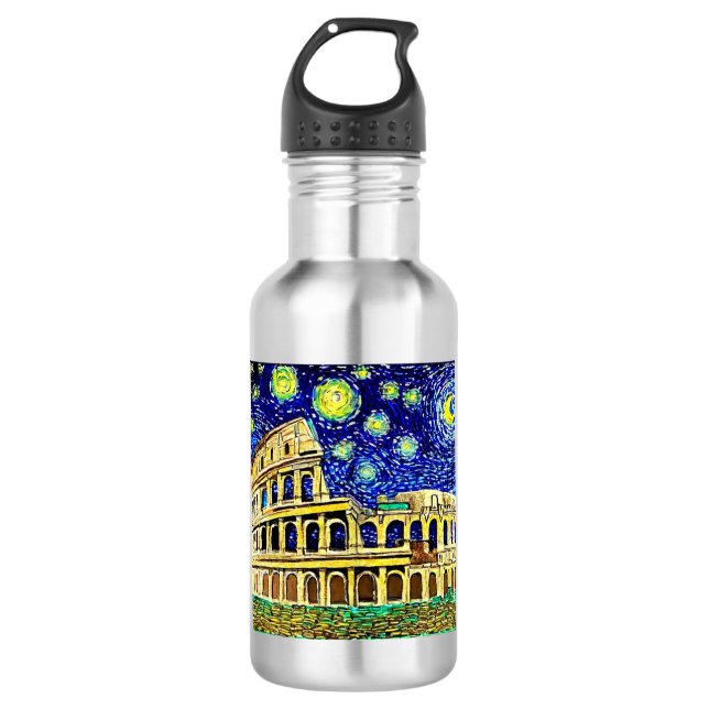 Starry Night Rome Italy Stainless Steel Water Bottle (Front)