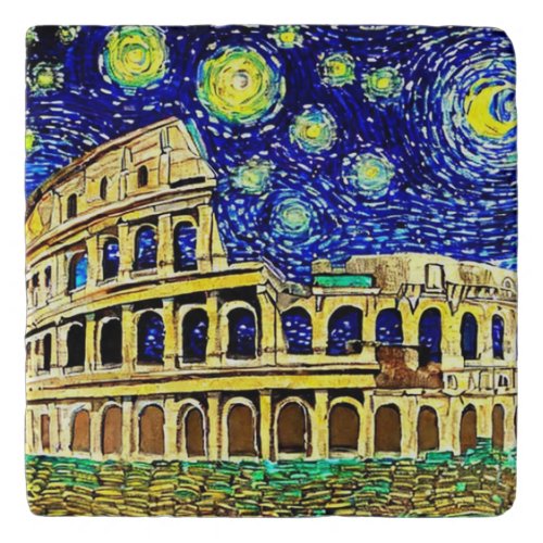 Starry Night Rome Italy Trivet