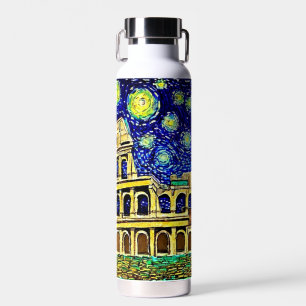 Starry Night Rome Italy Water Bottle
