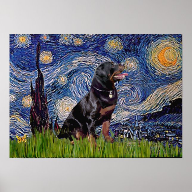 Starry Night - Rottweiler (#6) Poster (Front)