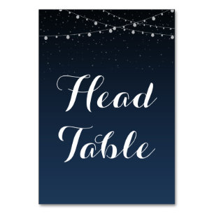 Starry Night Rustic Wedding Head Table Sign Table Number
