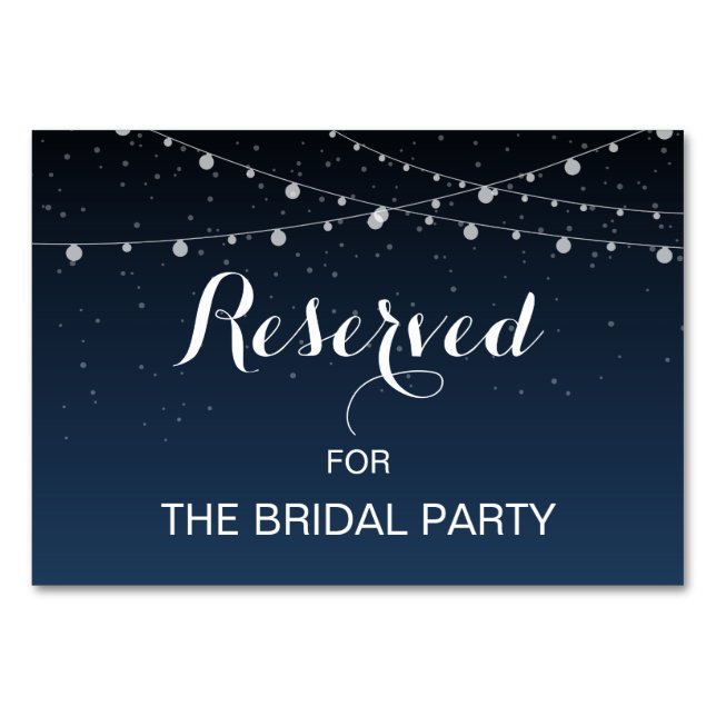 Starry Night Rustic Wedding Reserved Table Sign Number (Front)