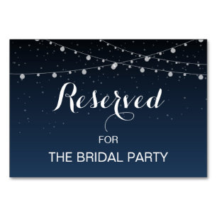 Starry Night Rustic Wedding Reserved Table Sign Table Number