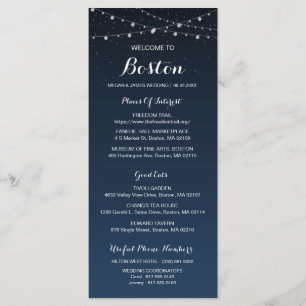 Starry Night Rustic Wedding Timeline Card