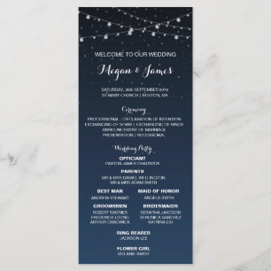 Starry Night Rustic Wedding Timeline Program