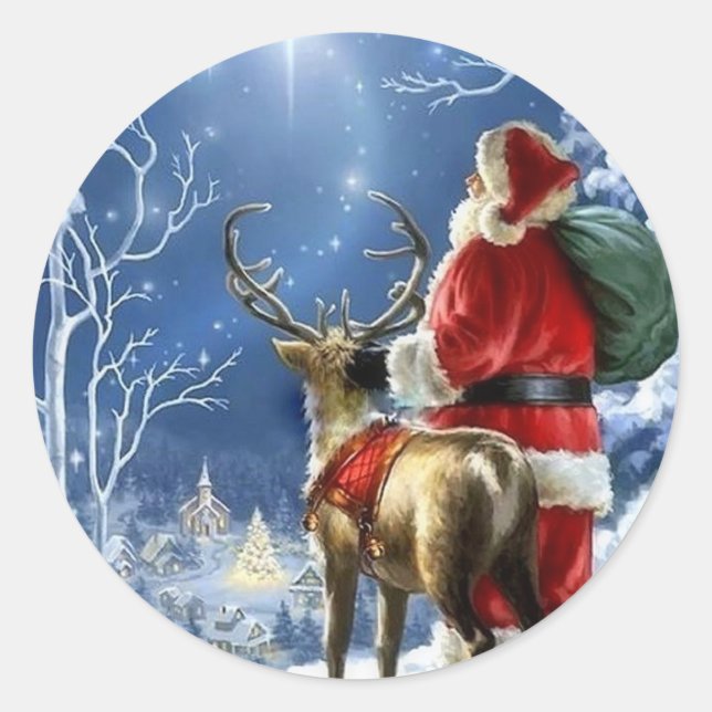 Starry Night Santa Sticker (Front)