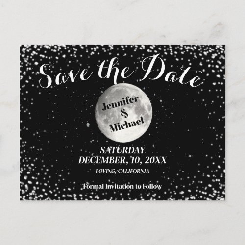 Starry Night Save the Date Announcement Postcard