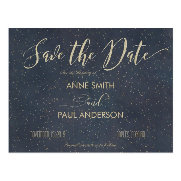Starry Night Save The Date Postcard