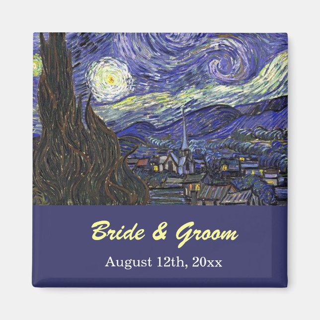 Starry Night. Save the date wedding. Magnet (Front)