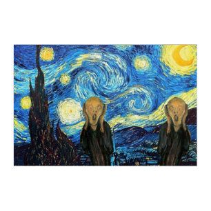 Starry Night Screaming Twins Acrylic Print
