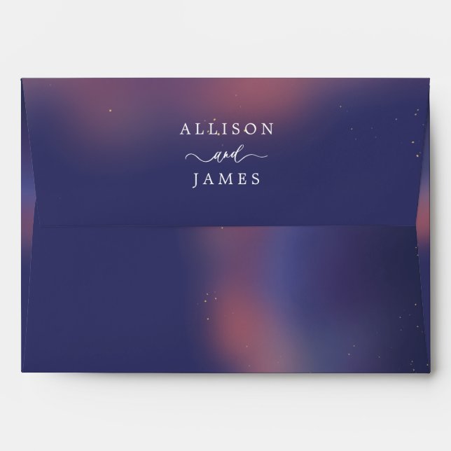 Starry Night Script Invitation  Envelope (Back (Top Flap))