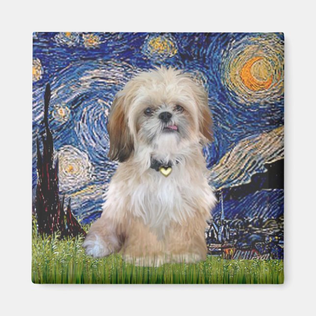 Starry Night - Shih Tzu (P) Magnet (Front)