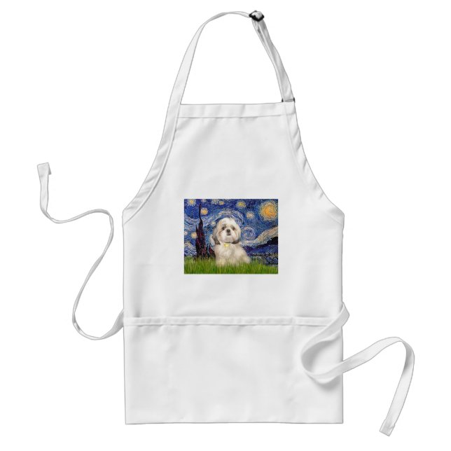 Starry Night - Shih Tzu (Y) Adult Apron (Front)