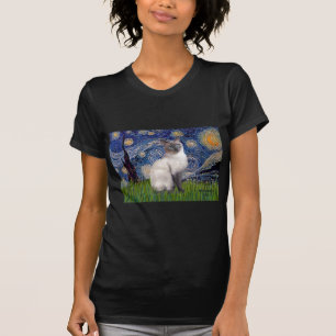 Starry Night - Siamese 24 (blue point) T-Shirt