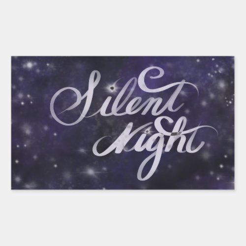 Starry night Silent Night snow scene  Rectangular Sticker
