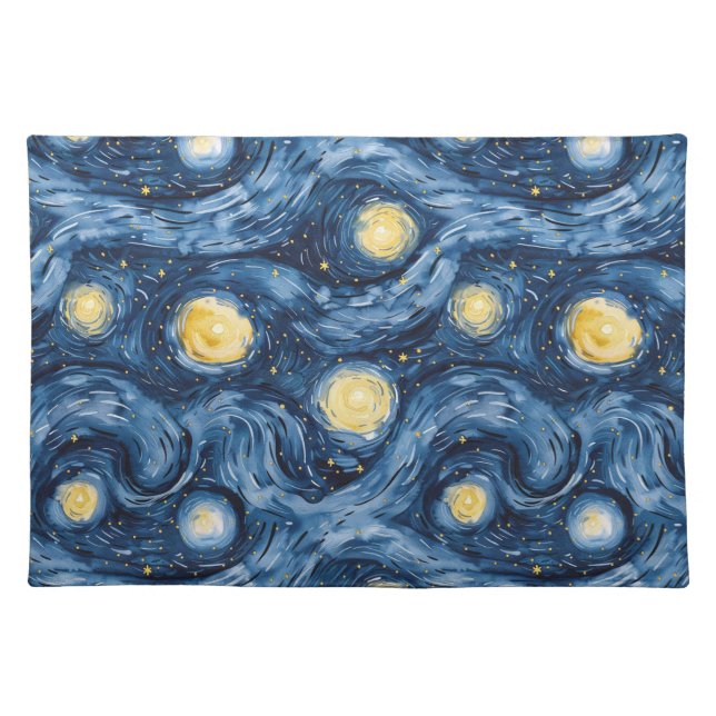 Starry Night Skies Bridal Shower Cloth Placemat (Front)