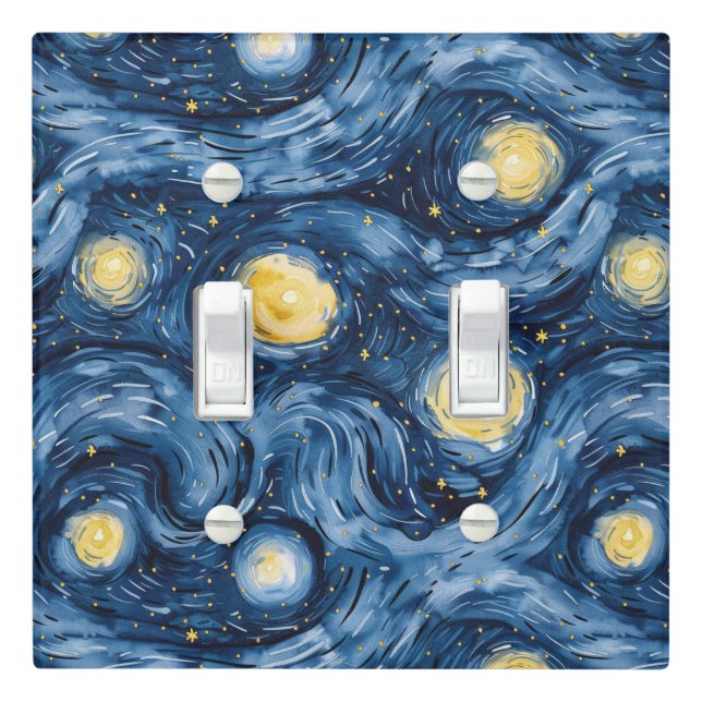 Starry Night Skies Bridal Shower Light Switch Cover (In Situ)