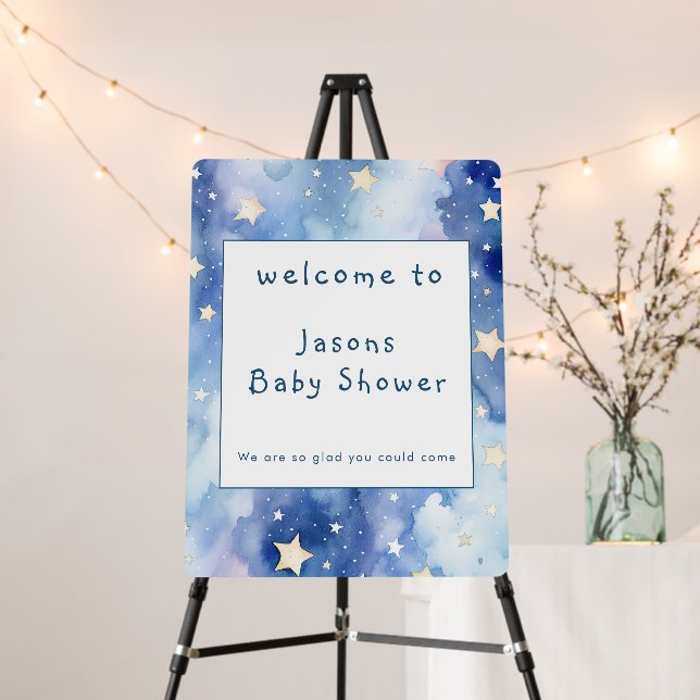 Starry night sky baby shower welcome foam board (In Situ (Stand))