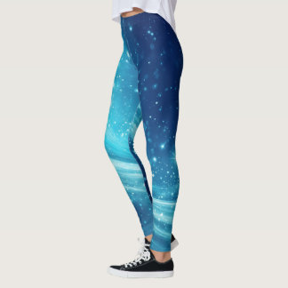 Starry Night Sky: Blue Leggings